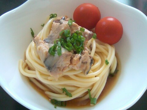 冷製パスタ★さば缶ぽん酢醤油